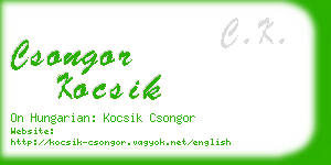 csongor kocsik business card